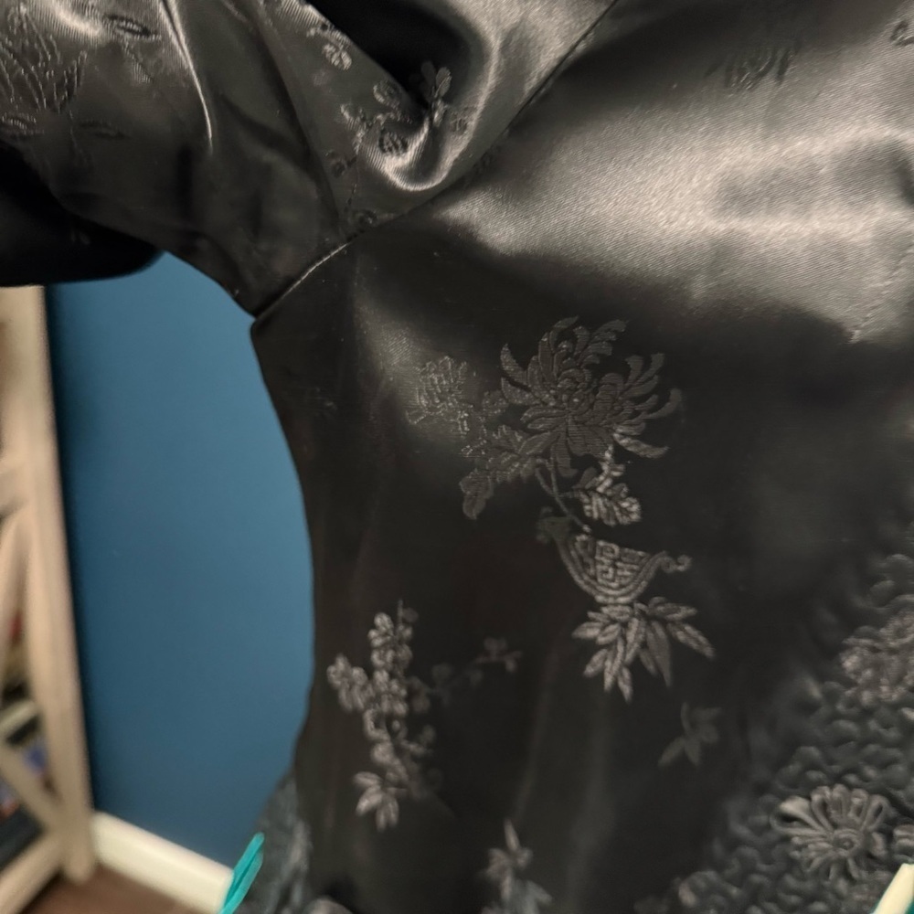 Peony Teal/Black Reversible Floral Women's Jacket M - Picture 8 of 9